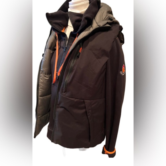 NWT Hunter Green/Black Reversible Hooded Puffed Vest - Picture 8 of 14